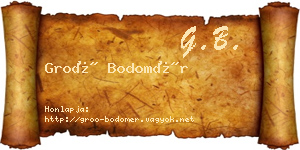 Groó Bodomér névjegykártya